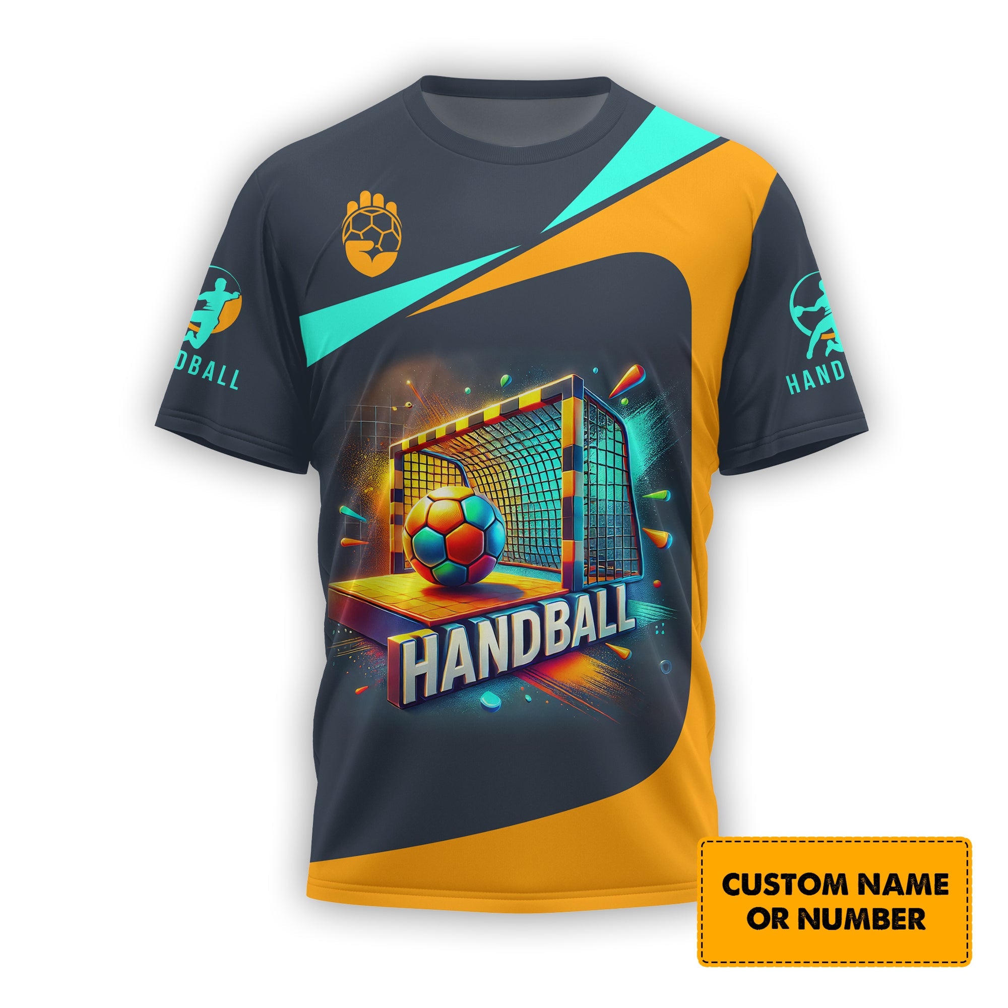 Custom Name & Number Handball Goalkeeper T-Shirt 3D Design Lightweight Sportswear, Gift For Sports Fan