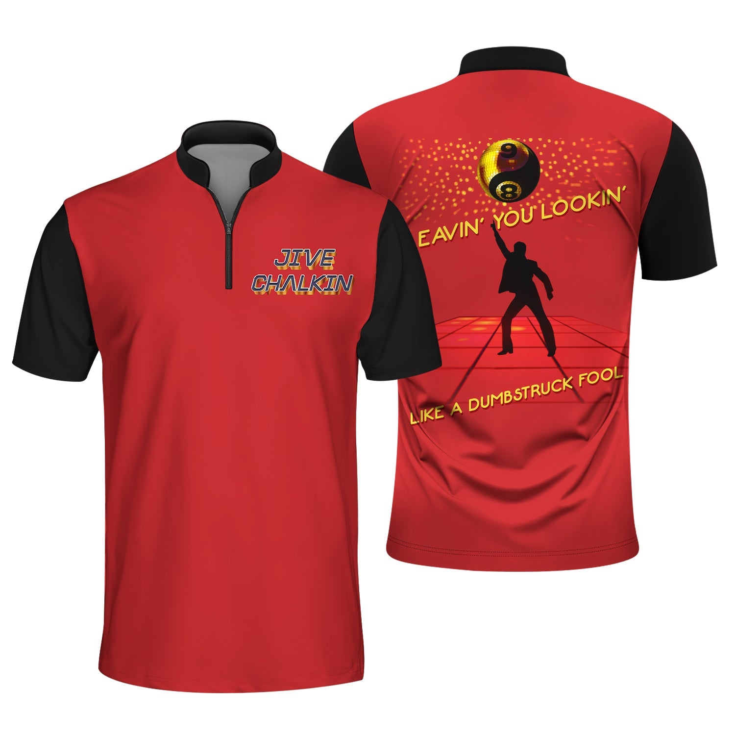 Jive Chalkin' Billiard Shirt – Funny 9 Ball Pool Jersey – Retro Disco Pool Shirt for Players with Style