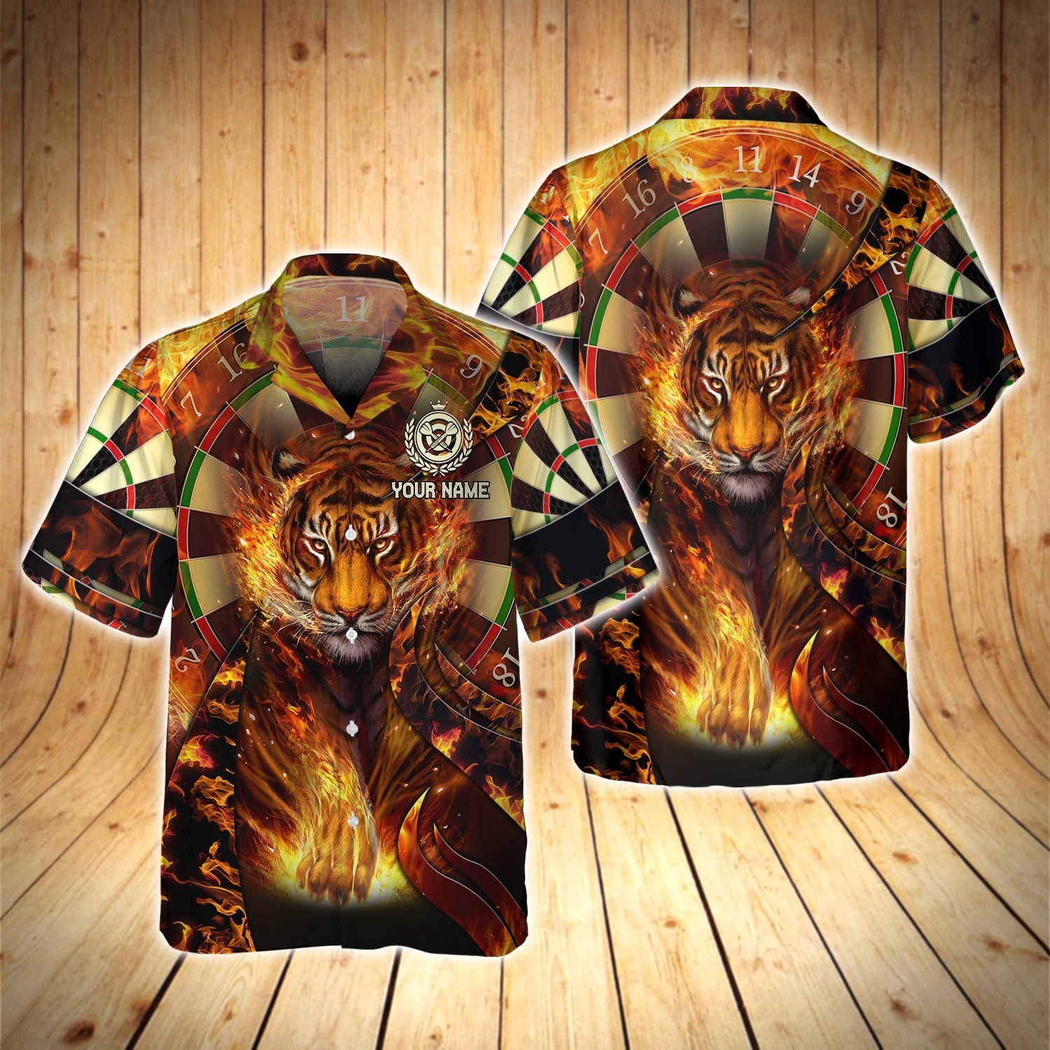 Fire Tiger Darts Personalized 3D Shirts For Dart Team Player