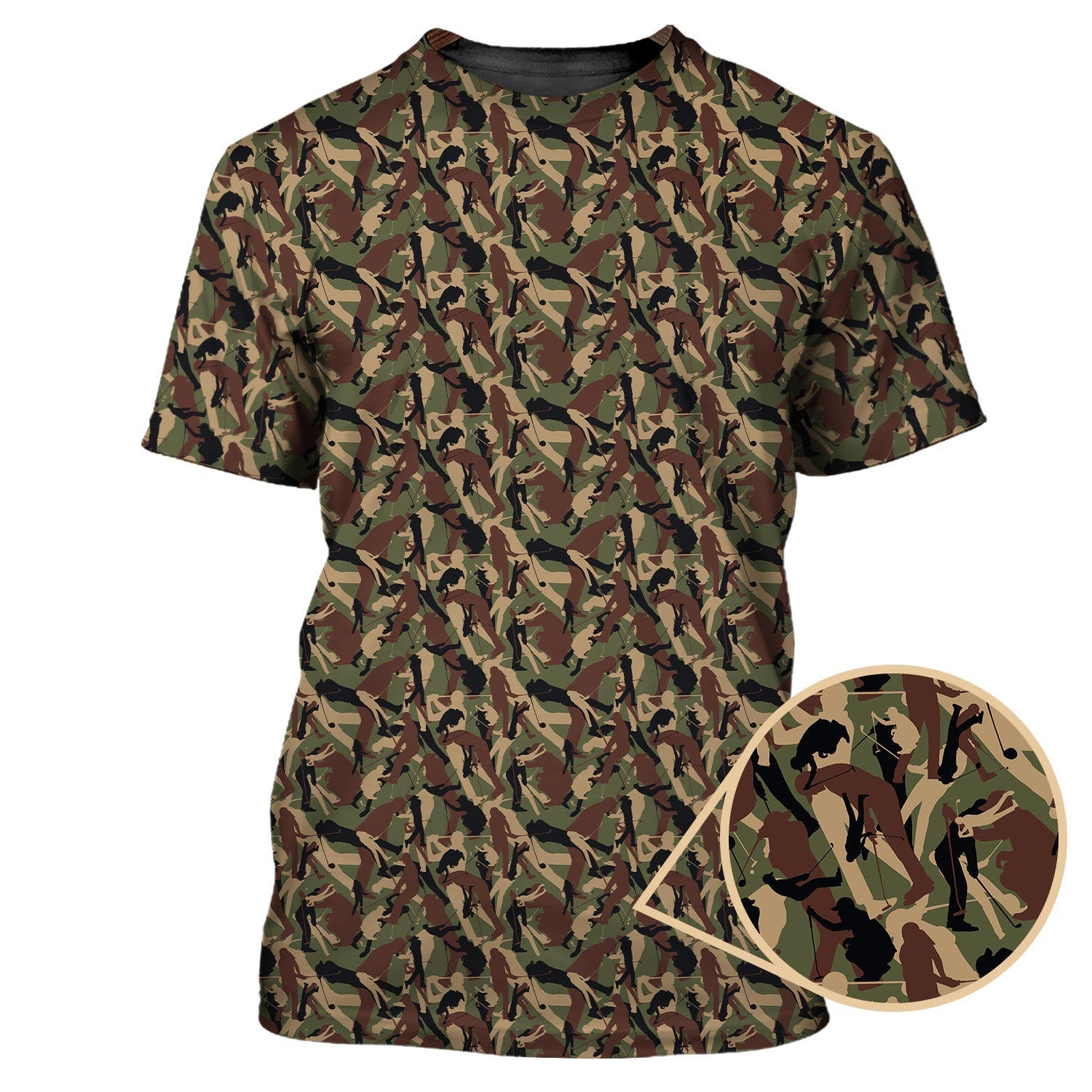Camo Pattern Golf Polos For Men, Crazy Golf Shirts, Golf Gift For Golfer, Funny Golf Shirt