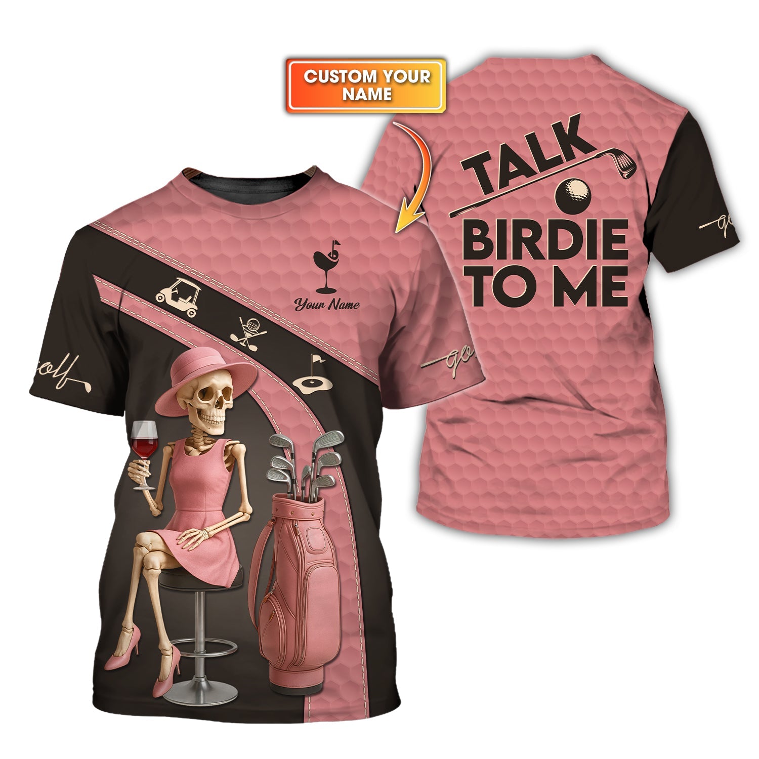 Talk Birdie To Me Pink Golf Shirt, Women Golf Shirt, Pattern Golf Shirt