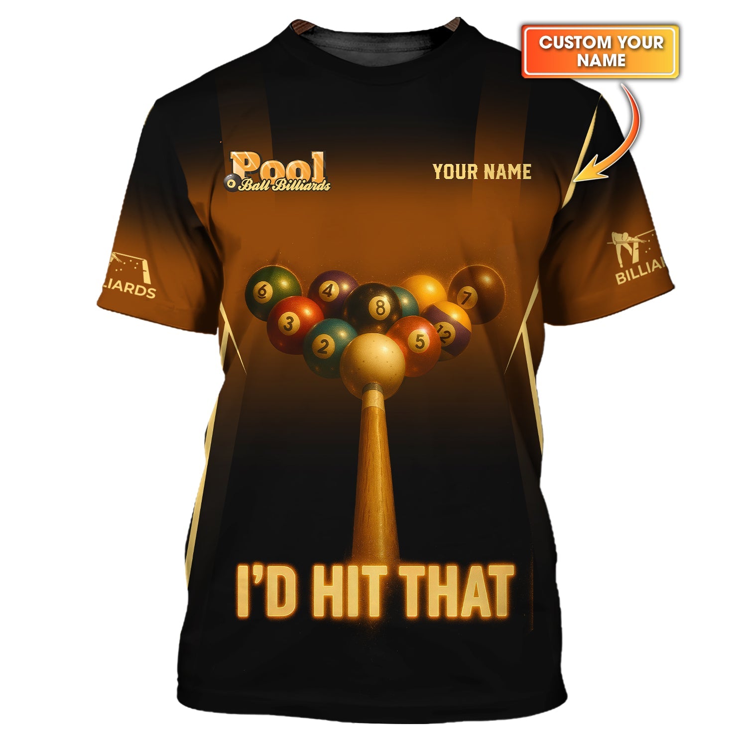 Custom Name Billiard Jersey, I’d Hit That Shirts, Funny Billiards Shirt, Gift For Pool Players