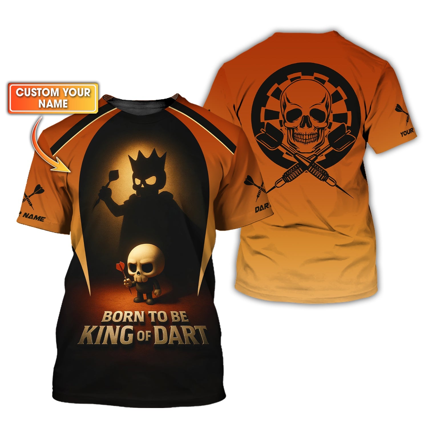 Born to be King of Dart Shirt, Custom Darts Polo Shirts, Darts Clothing