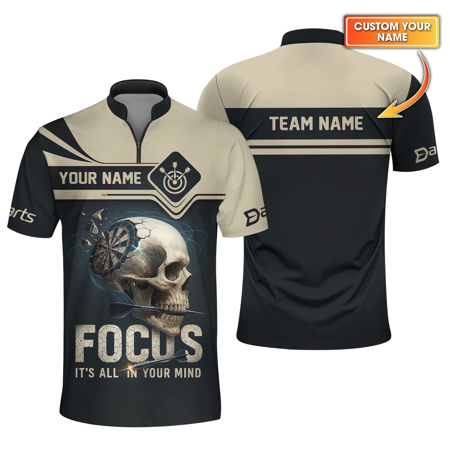 Skull Dartboard Custom Dart Jersey, Dart Team Shirts, Dart Shirt
