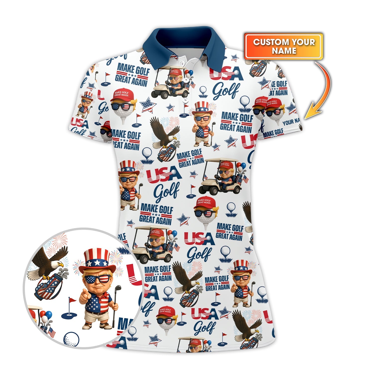 Donald Trump Make Golf Great Again Shirt, 4th Of July Golf Shirt, Patriotic Golf Shirt