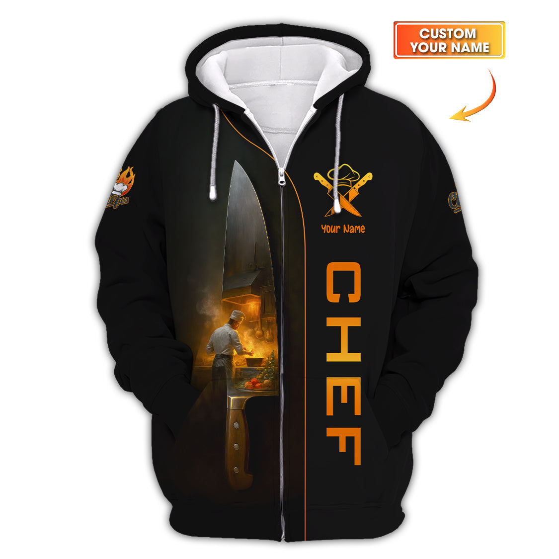 Personalized Chef Shirt, Chef Uniform With Knife, Cook Shirts For Cooking Lover