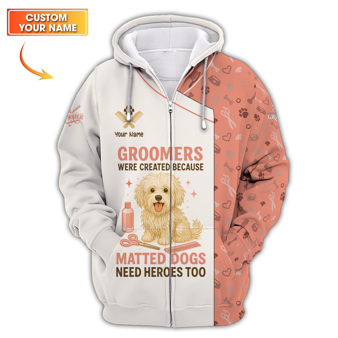 Personalized Dog Grooming Shirts, Groomer Uniform With Custom Name, Gift For Pet Lover