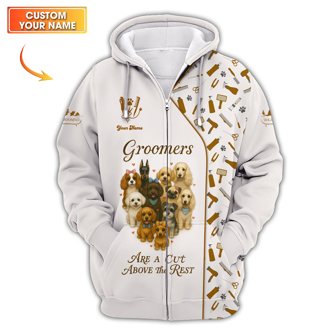 Custom Name Dog Grooming Uniform - Are A Cut Above The Rest Shirts - Personalized Groomer Shirt