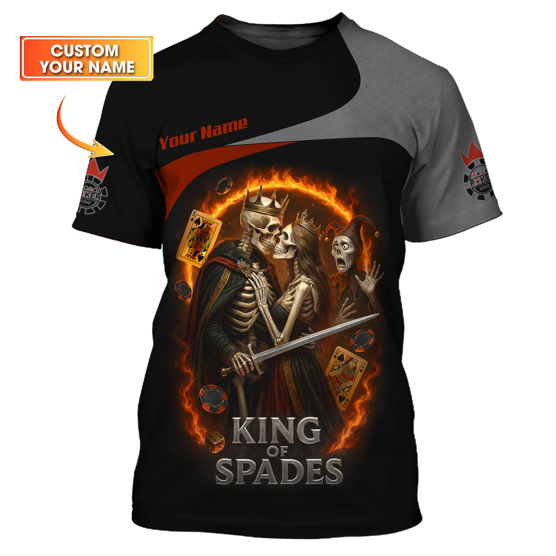 King of Spades Poker Shirt, Funny Poker Shirt For Men, Skeleton Couple Casino Shirt