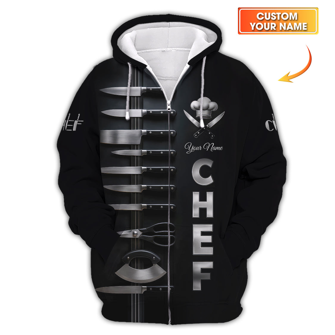 Professional Kitchen Knife Cooking Shirt For Chefs, Custom Name Chef Uniform, Personalized Chef Shirt