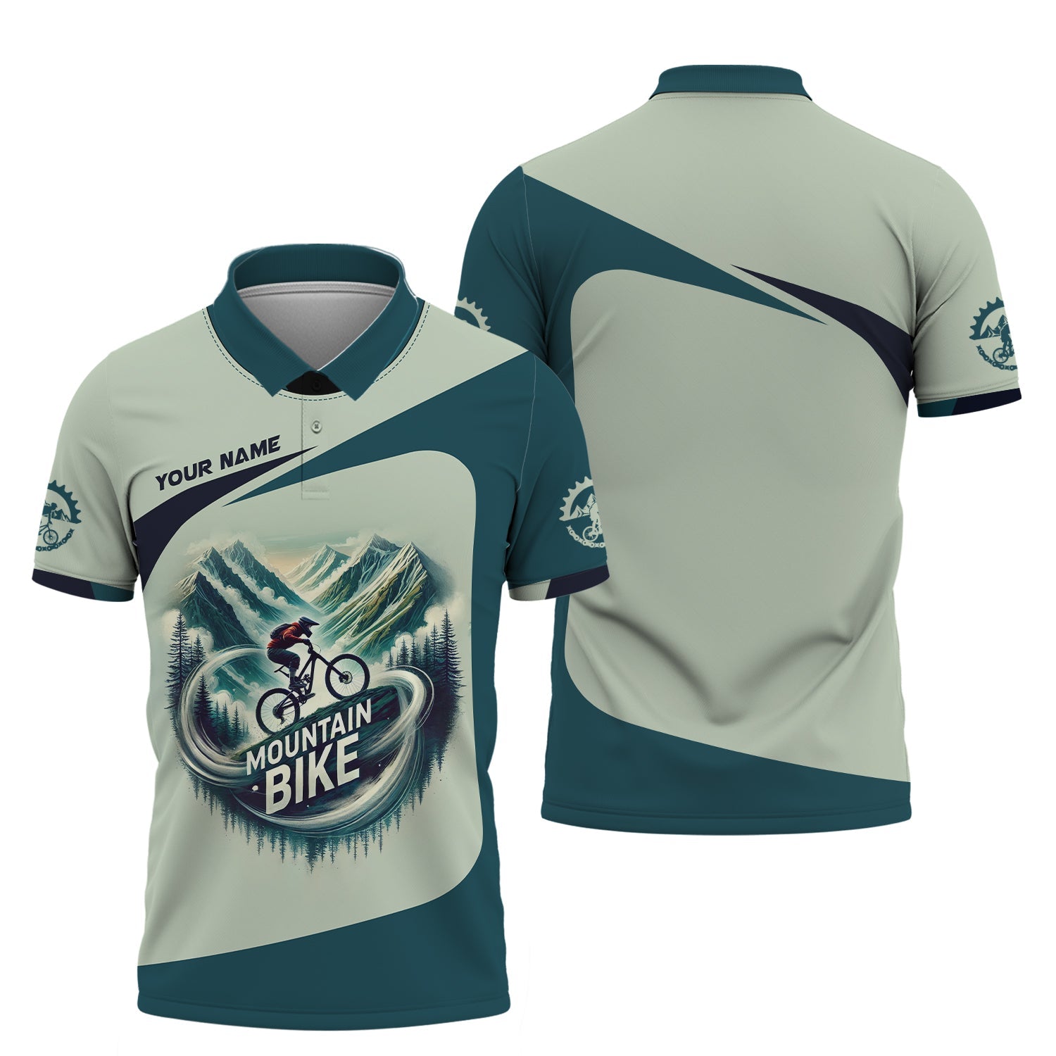 Custom Mountain Bike Adventure Jersey, Misty Forest MTB Cycling Shirts, Presents For Cyclists