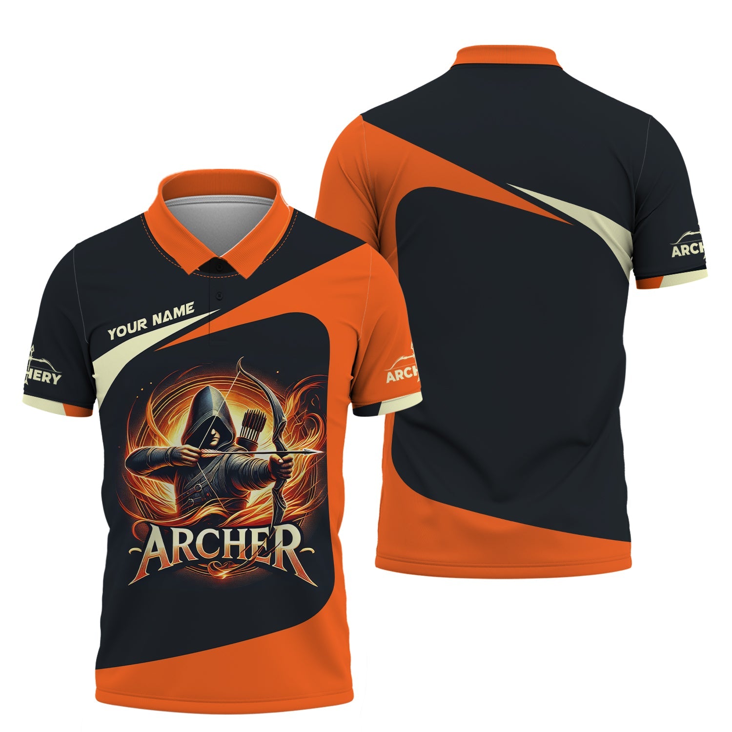 Custom Name Archer Magic T-Shirt 3D, Archery Polo Shirts, Lightweight Sportswear, Gift for Archers