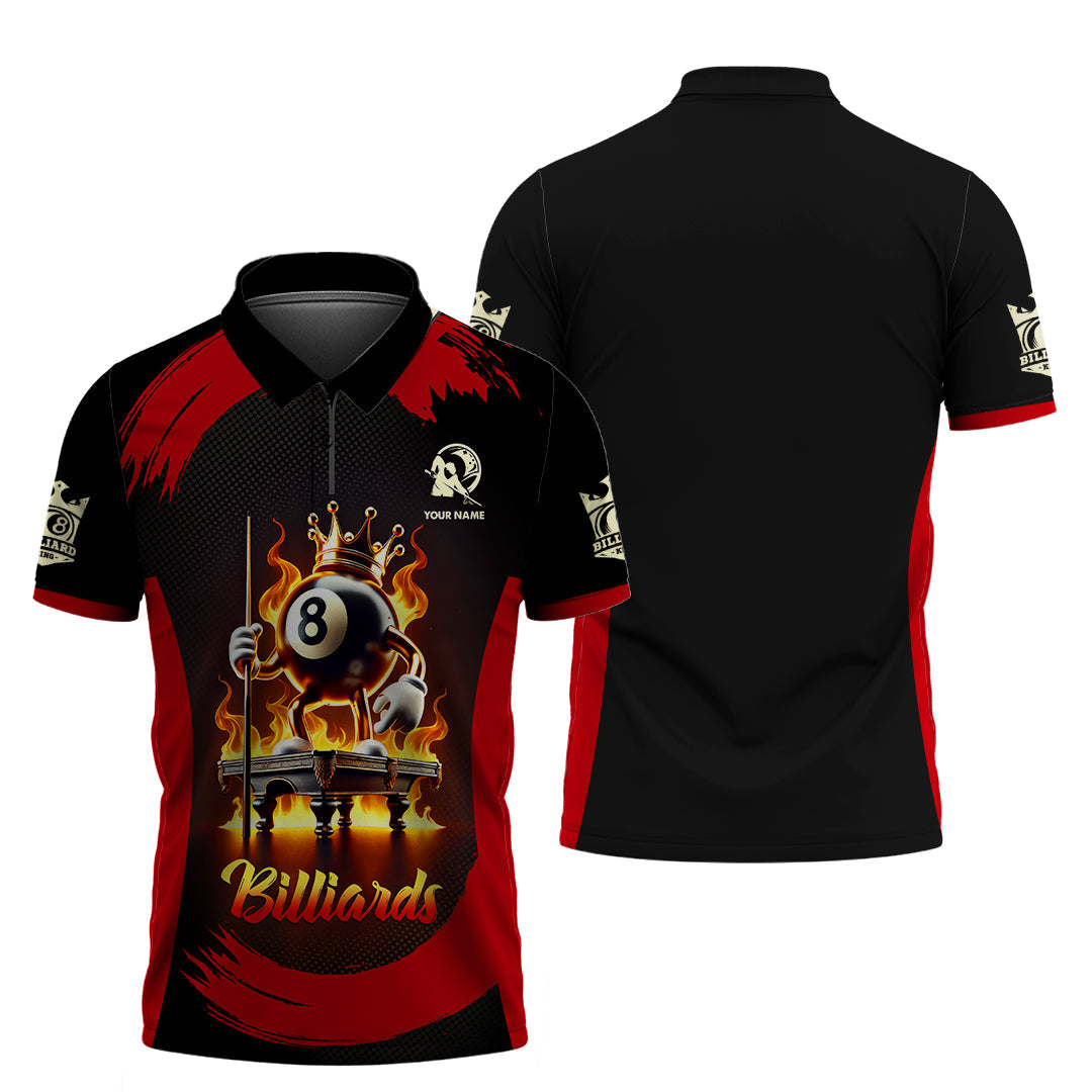 Billiards Jersey Shirts 8-Ball King Design Personalized Pool Tee for Bold Billiard Players & Champs