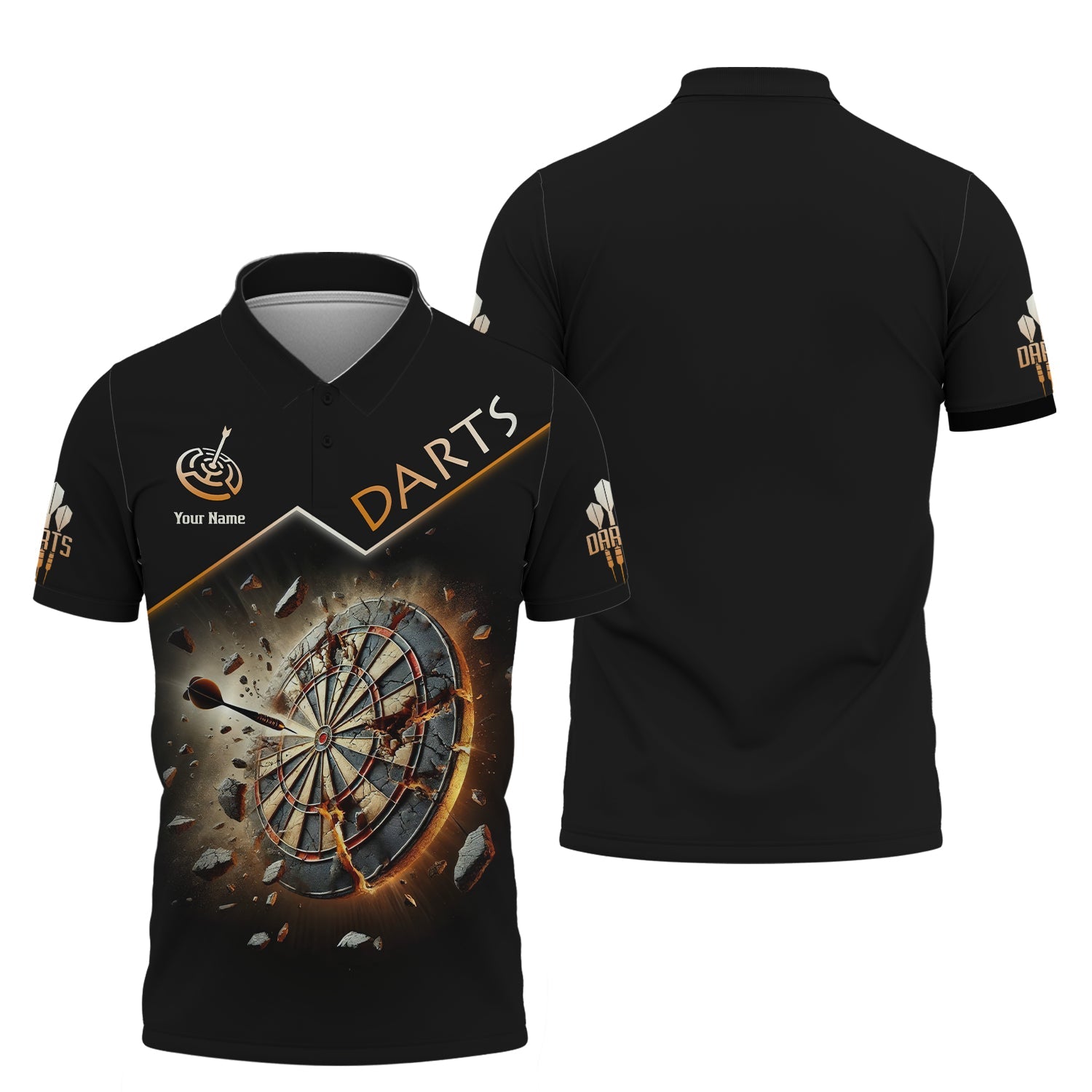 Custom Name Darts T Shirt, Explosive Dartboard Graphic 3D, Gift For Darts Lovers