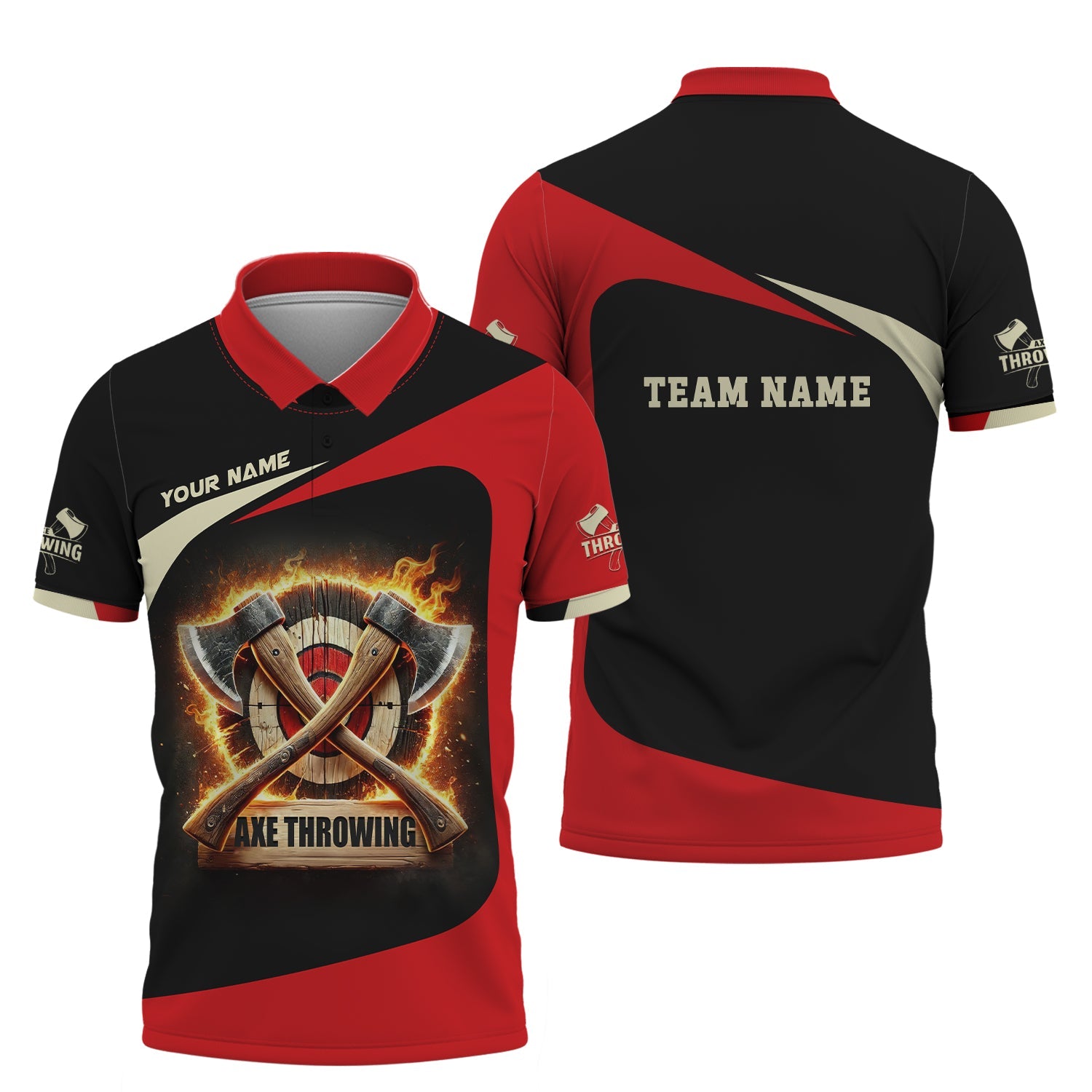 Custom Axe Throwing With Fire T Shirts, Axe Throwing Jersey, Gift for Axe Throwing Players