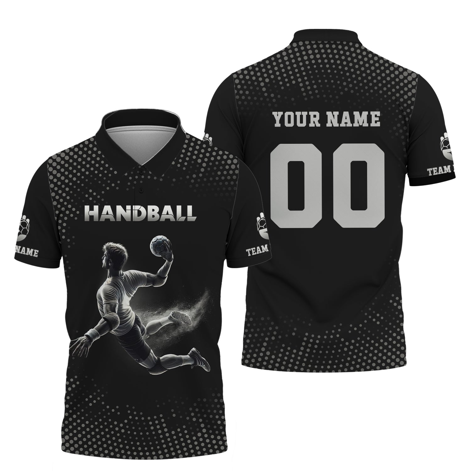 Custom Name & Number Handball T-Shirt, Shirts For Handball Men Players, Gift For Handball Fan