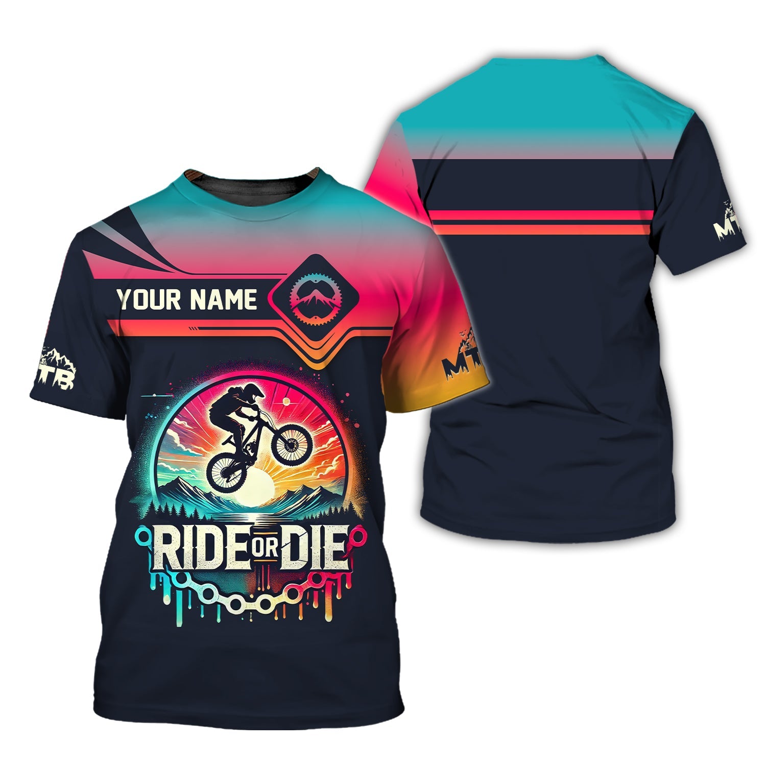 Ride or Die Custom Mens Mountain Bike Shirt, MTB T Shirt for Him