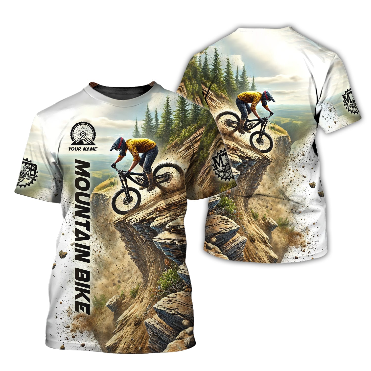 Custom Mountain Bike T-shirt, Unisex Shirt, MTB Polo Shirt, Custom mtb Jersey, Gift for Cyclists