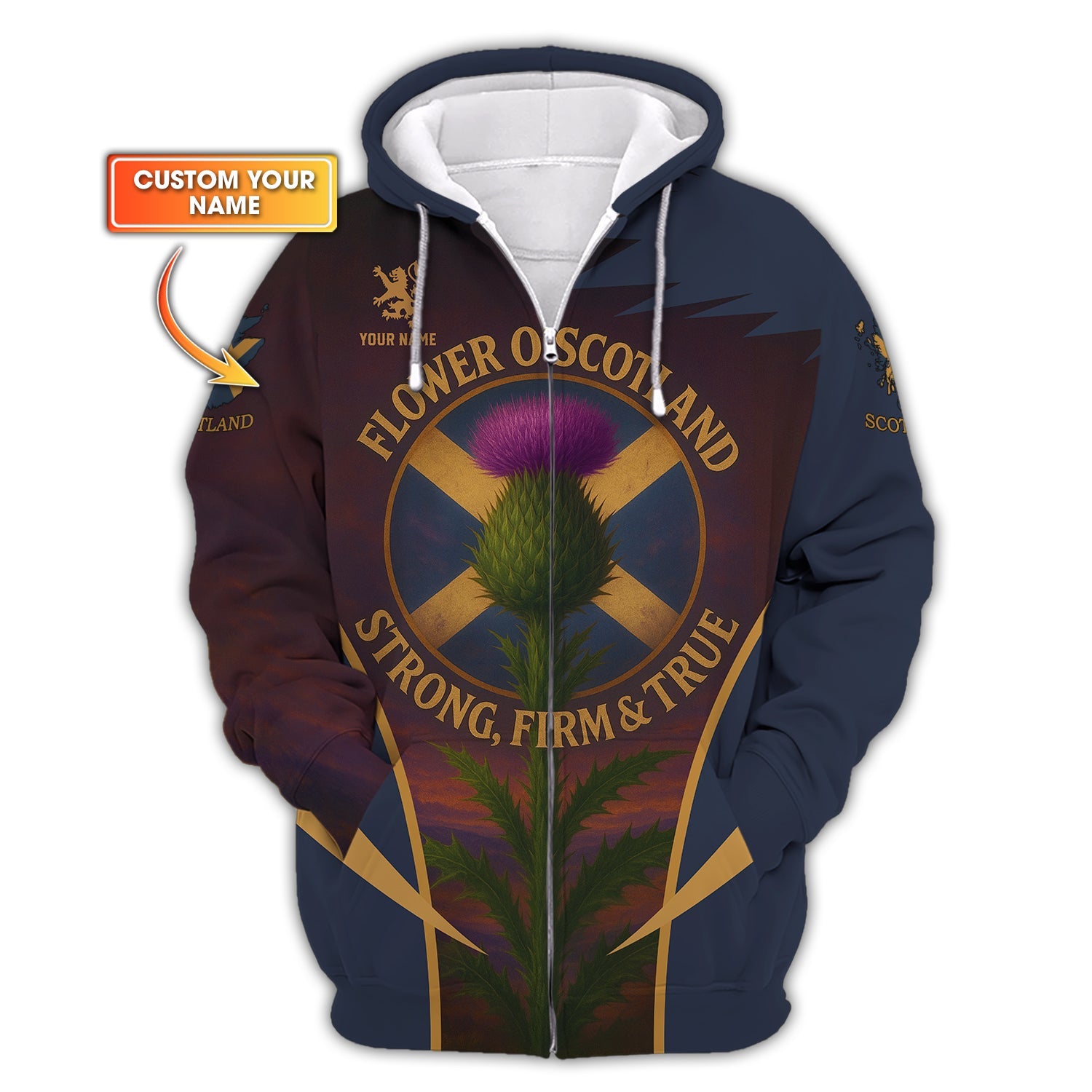 Personalized Scotland Shirt, Flower O' Scotland - Strong, Firm & True Shirt, Gift For Scottish Pride