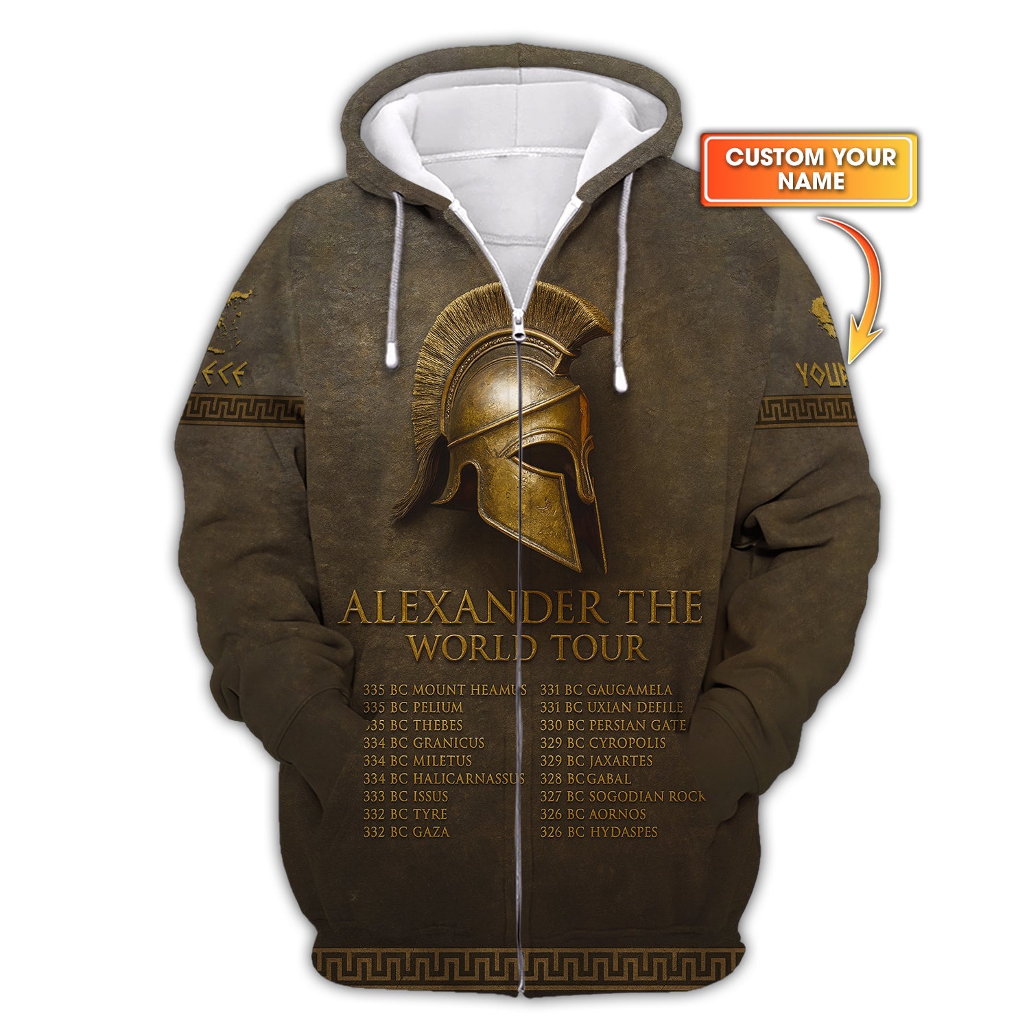 Personnalized Greek Shirts, Alexander The World Tour T-Shirt, Custom Name God Of Greek Shirt