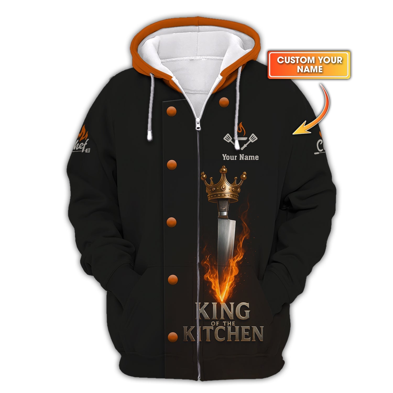 King of the Kitchen Chef Shirt, Custom Name Chef Shirts, Gift For Cooking Lovers