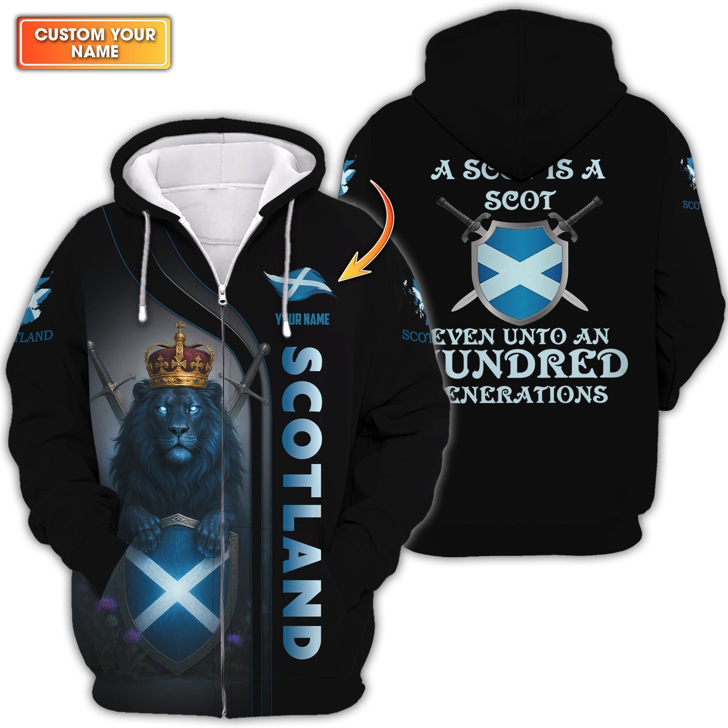 Personalized Scotland Shirt, Scotland Lion Custom T-Shirt, A Scot Is A Scot Even Unto An Hundred Generations Shirt,