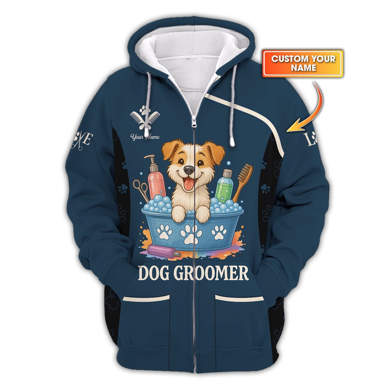 Dog Groomer Uniform, Custom Name Dog Grooming Shirt For Pet Salon, Cute Groomer Shirts For Animal Lovers