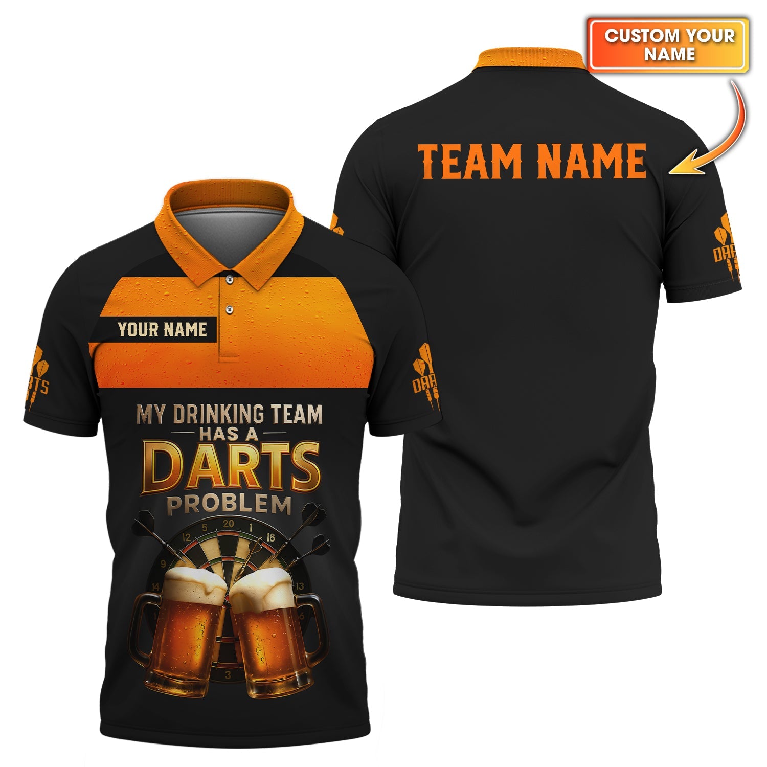 Dart and Beer Shirt, My Drinking Team Has a Darts Problem Shirts, Funny Custom Darts Polos