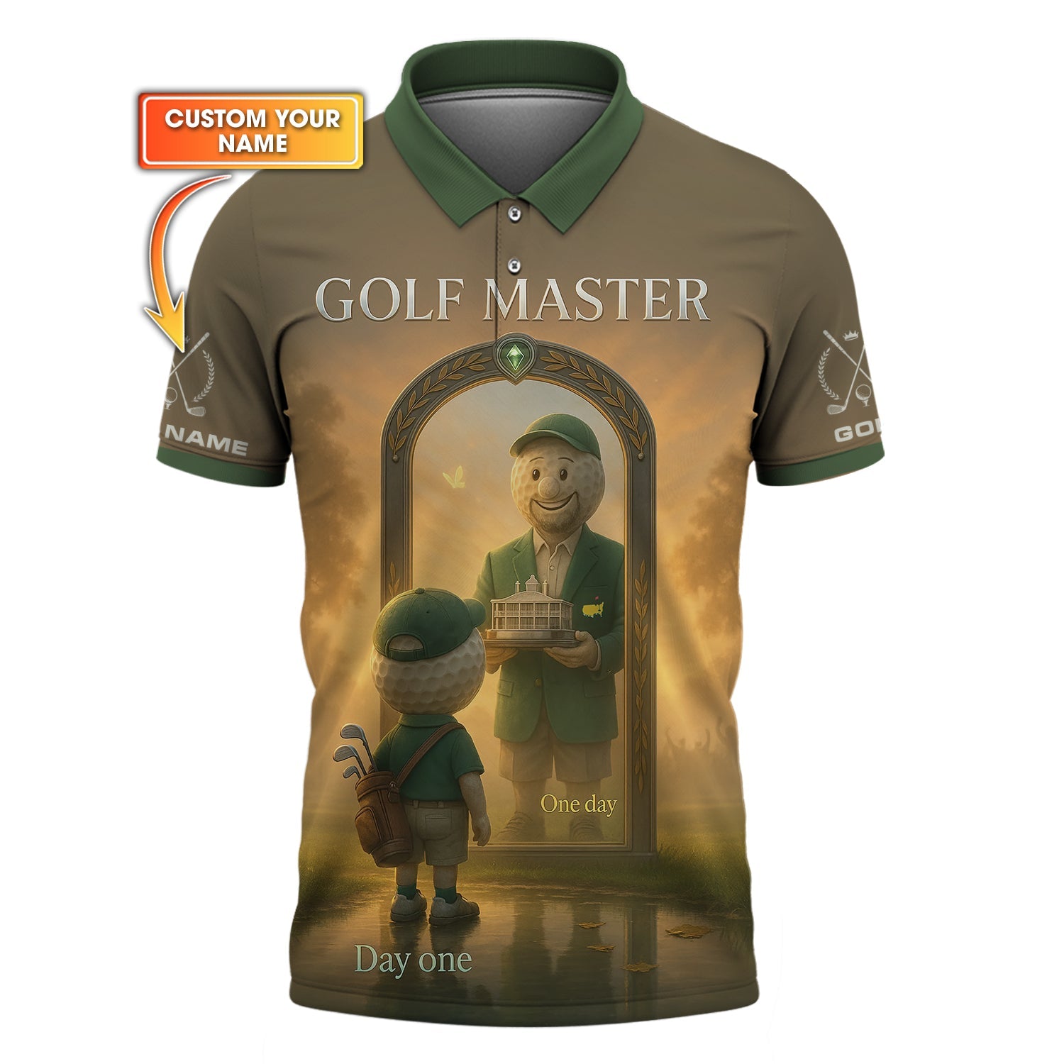 Custom Golf Shirt, Day One One Day Golf Master, Best Golf Polo Shirt, Father's Day Golf Gifts