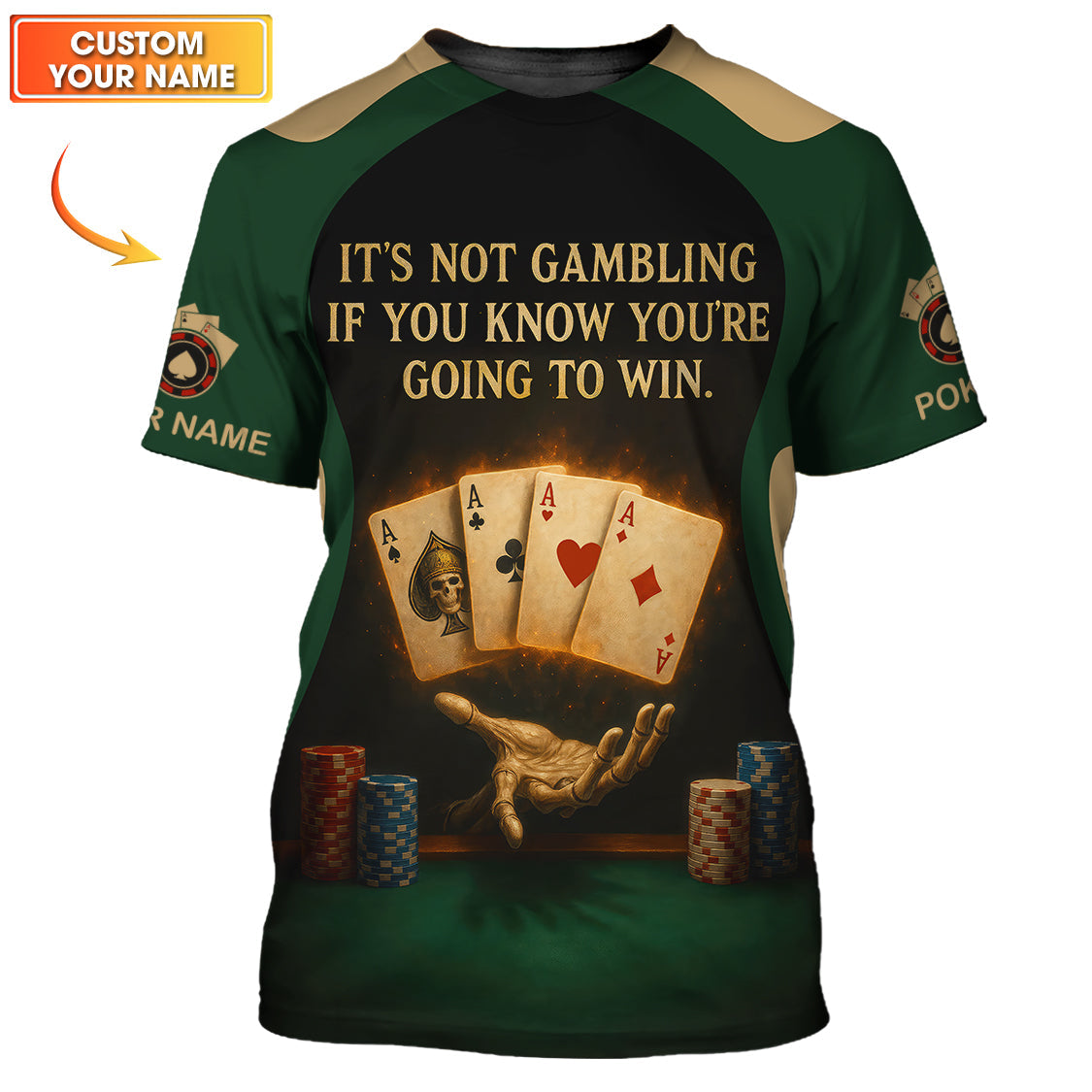 Custom Poker Polos For Players, "It’s Not Gambling If You Know You’re Going to Win" Shirt, Poker Shirt For Men's