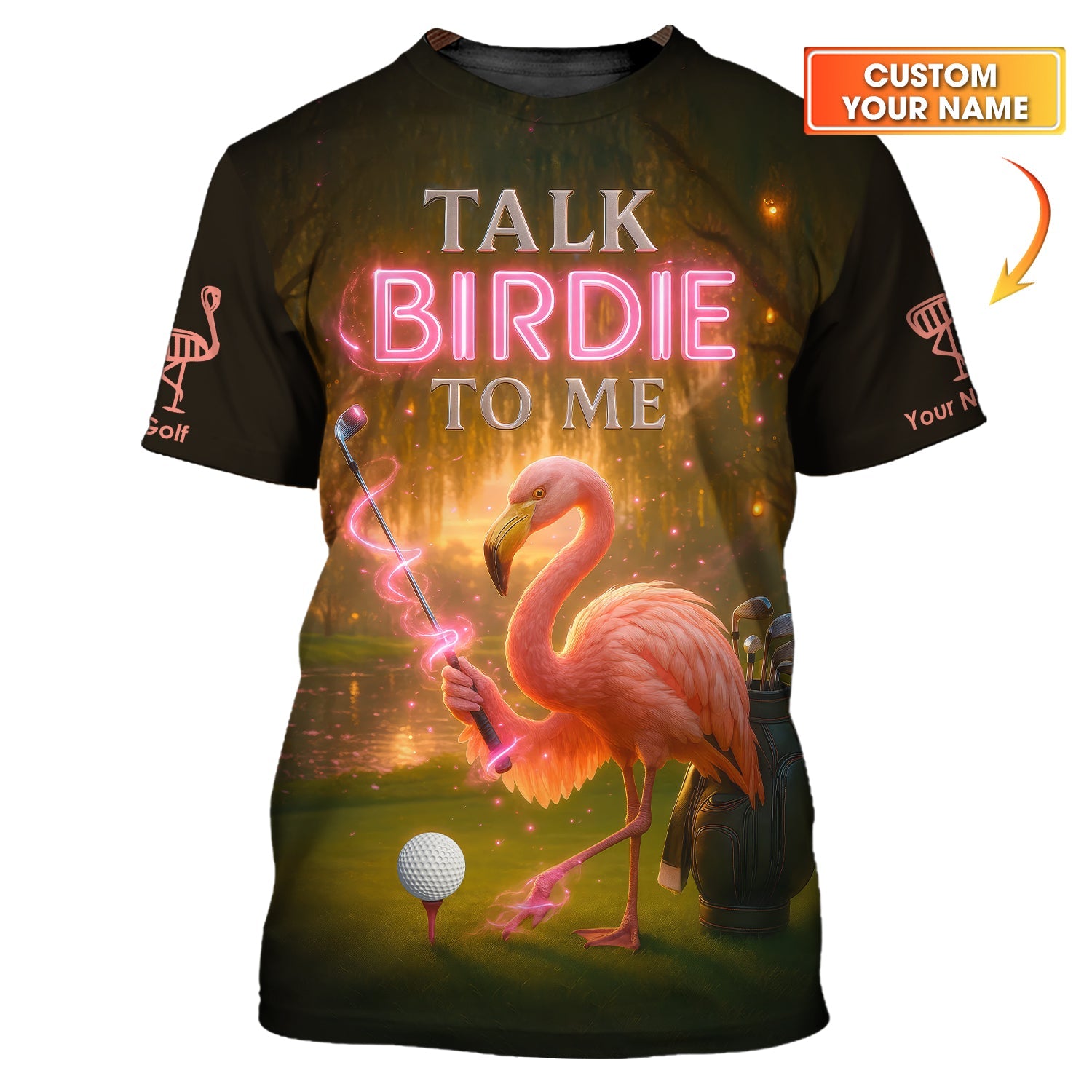 Custom Flamingo Birdie Golf Polo Shirt – Magic Design Women's Golf Apparel – Ladies Golf Top