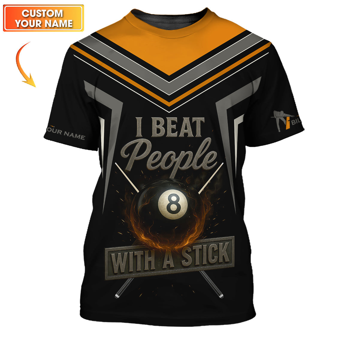 I Beat People With A Stick Billiards Shirt, Funny Custom Pool Player Jersey, 8 Ball Billiards Shirts Gift for Men