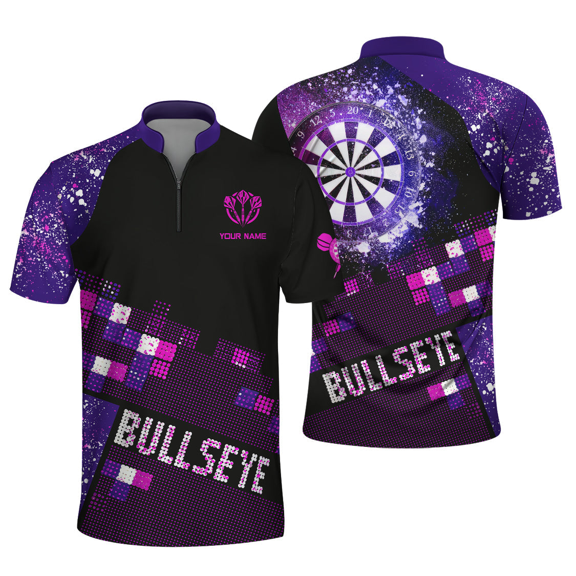 Custom Name Dart Jersey,  Purple Dart Shirt for Players, Personalized Darts Outfit for Dart Lovers