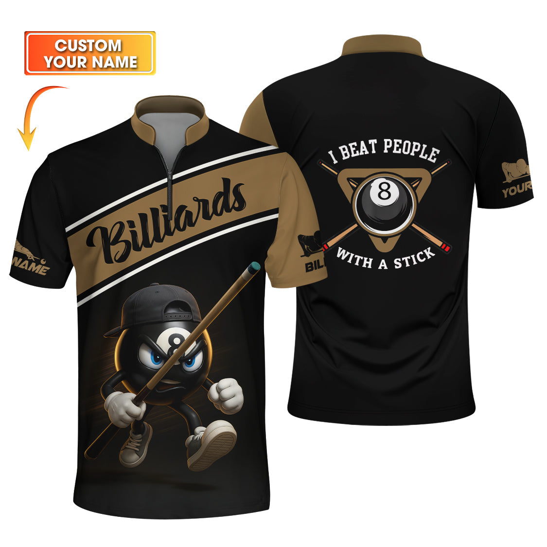 I Beat People With A Stick Funny Pool Shirts, Custom Pool Jersey