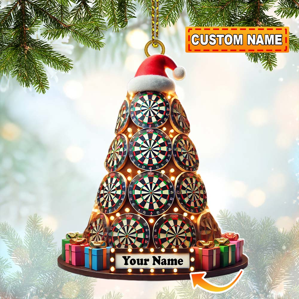 Custom Dart Board Xmas Ornament for Christmas Tree 2024, Dart Board Hanging Xmas Tree Decoration