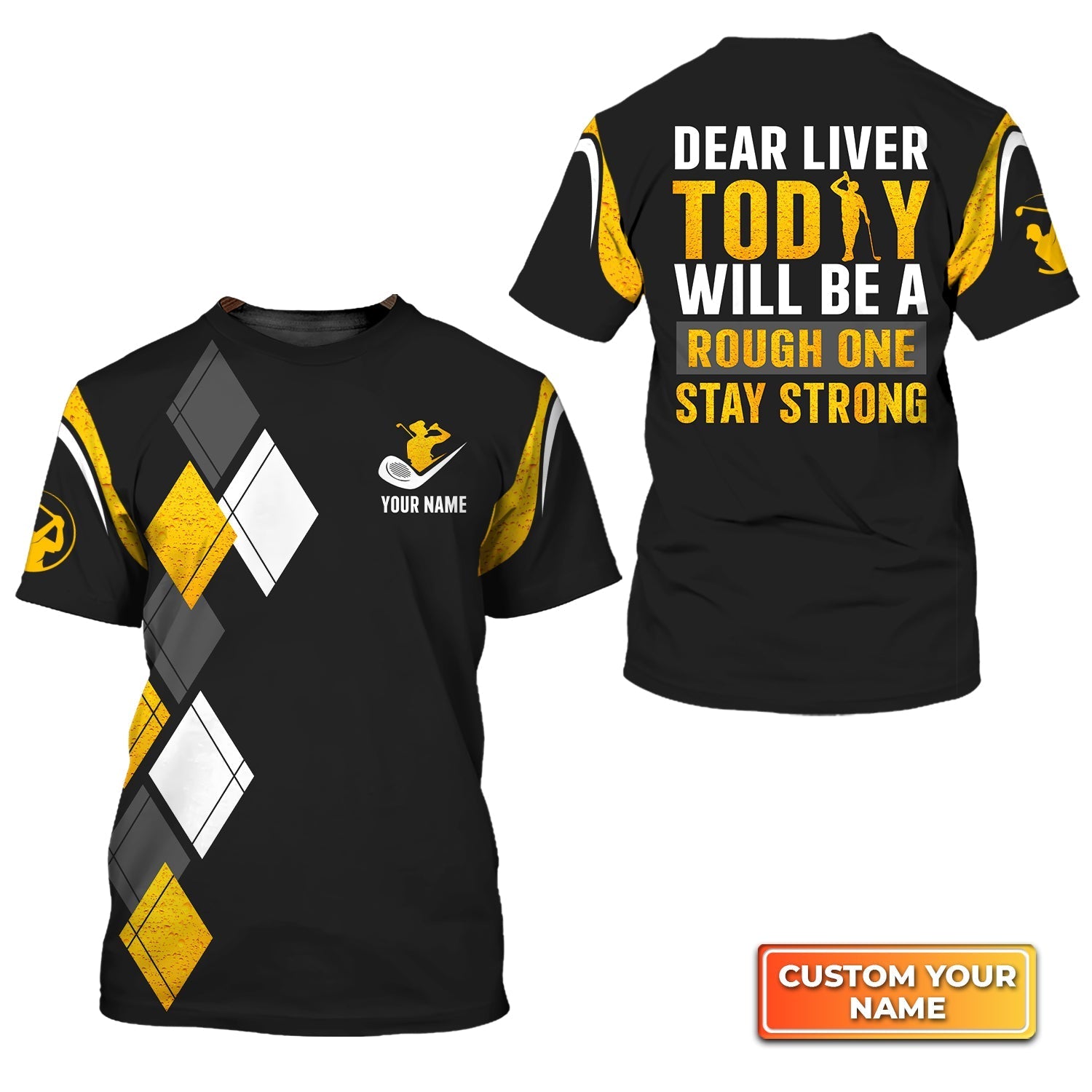 Dear Liver Golf, Personalized Name 3D Tshirt Gift For Golfer