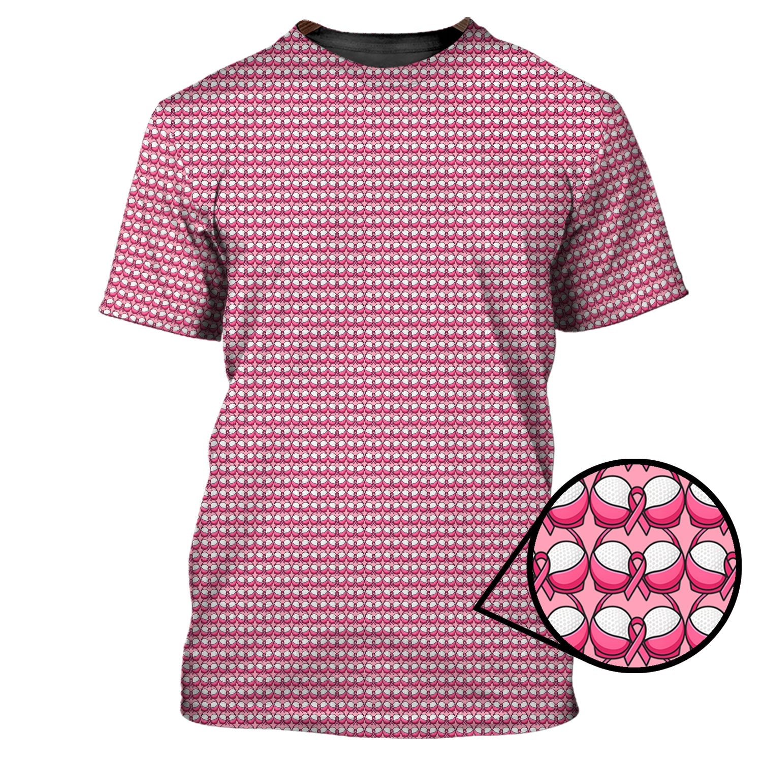 Breast Cancer Pattern Golf Shirt, Pink Golf Shirt, Golf Gift For Golfers, Breast Cancer Golf Shirt