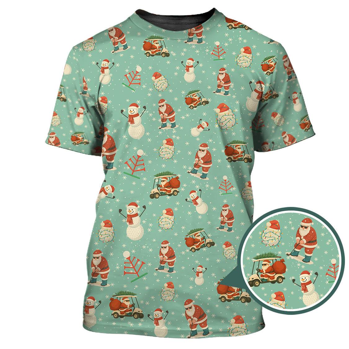Christmas Golf Shirt, XMAS Golf Shirt, Funny Pattern Golf Shirt For Golfer, Crazy Golf Shirt For Men
