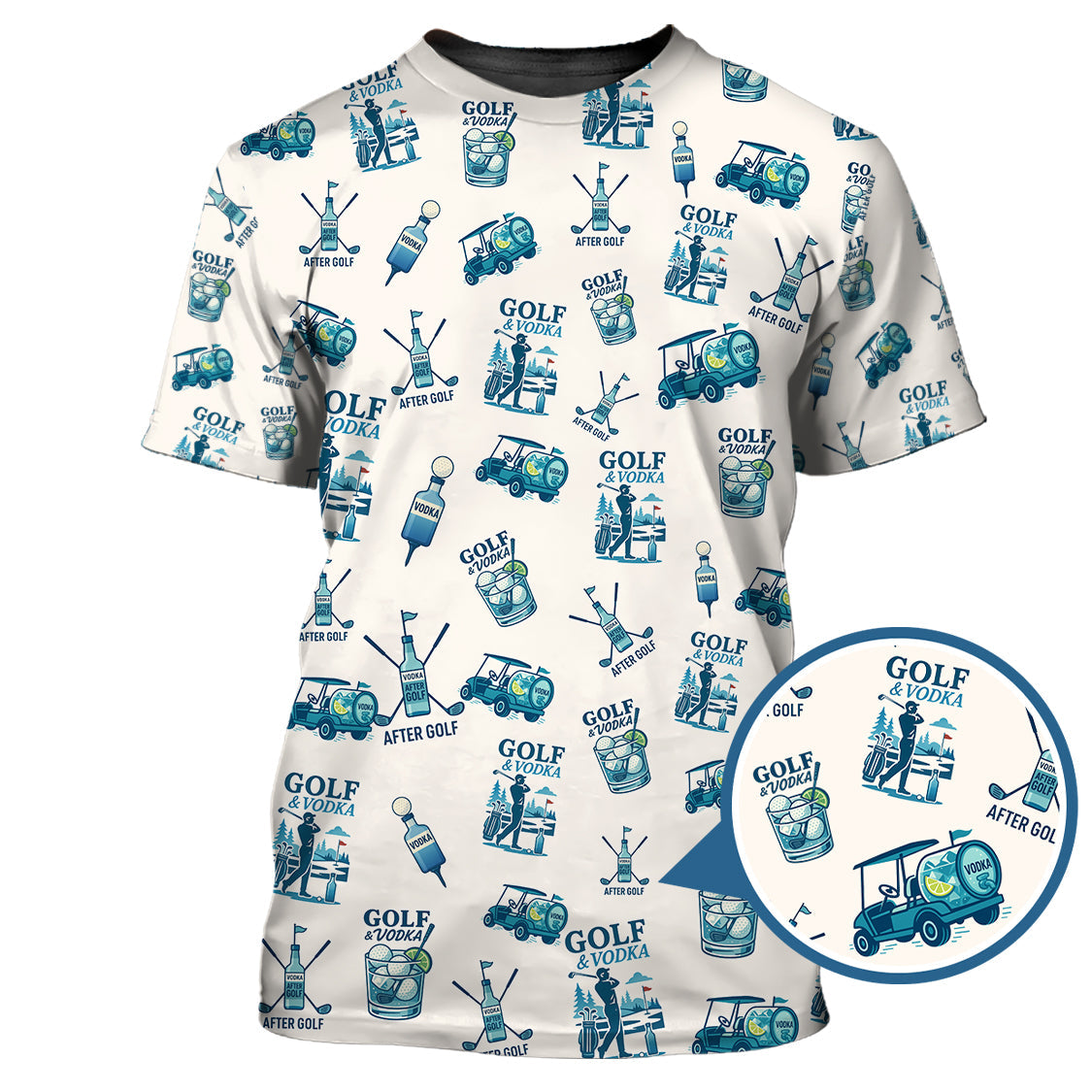 Golf And Vodka Shirt For Golfer, Vodka After Golf Pattern Golf Shirt, Funny Golf Shirt For Men