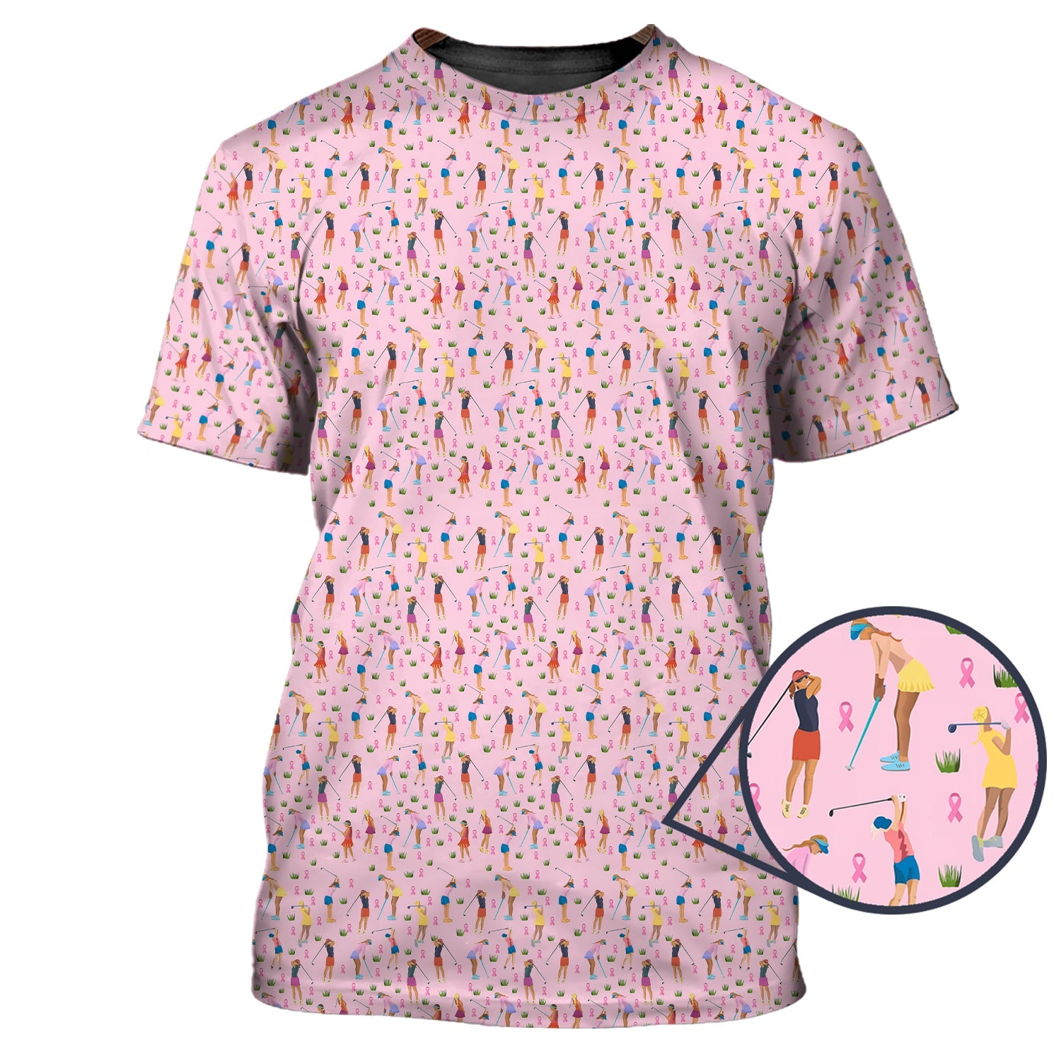 Breast Cancer Golf Shirt, Funny Pattern Golf Shirt, Golf Gift For Golfer