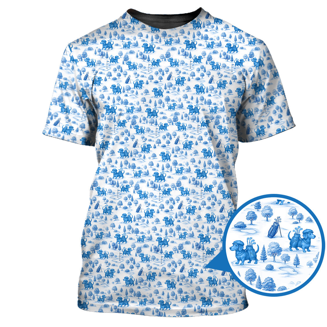 Dachshund Golf Shirt For Golfer, Pattern Golf Shirt, Dog Golf Shirt, Funny Golf Shirt For Men