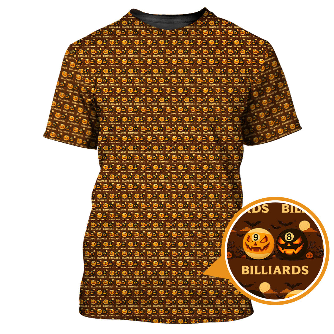 Pattern Pool Shirt, Mens Pool Shirts, Billiards Halloween For Billiard Players, Funny Pool Player Shirt