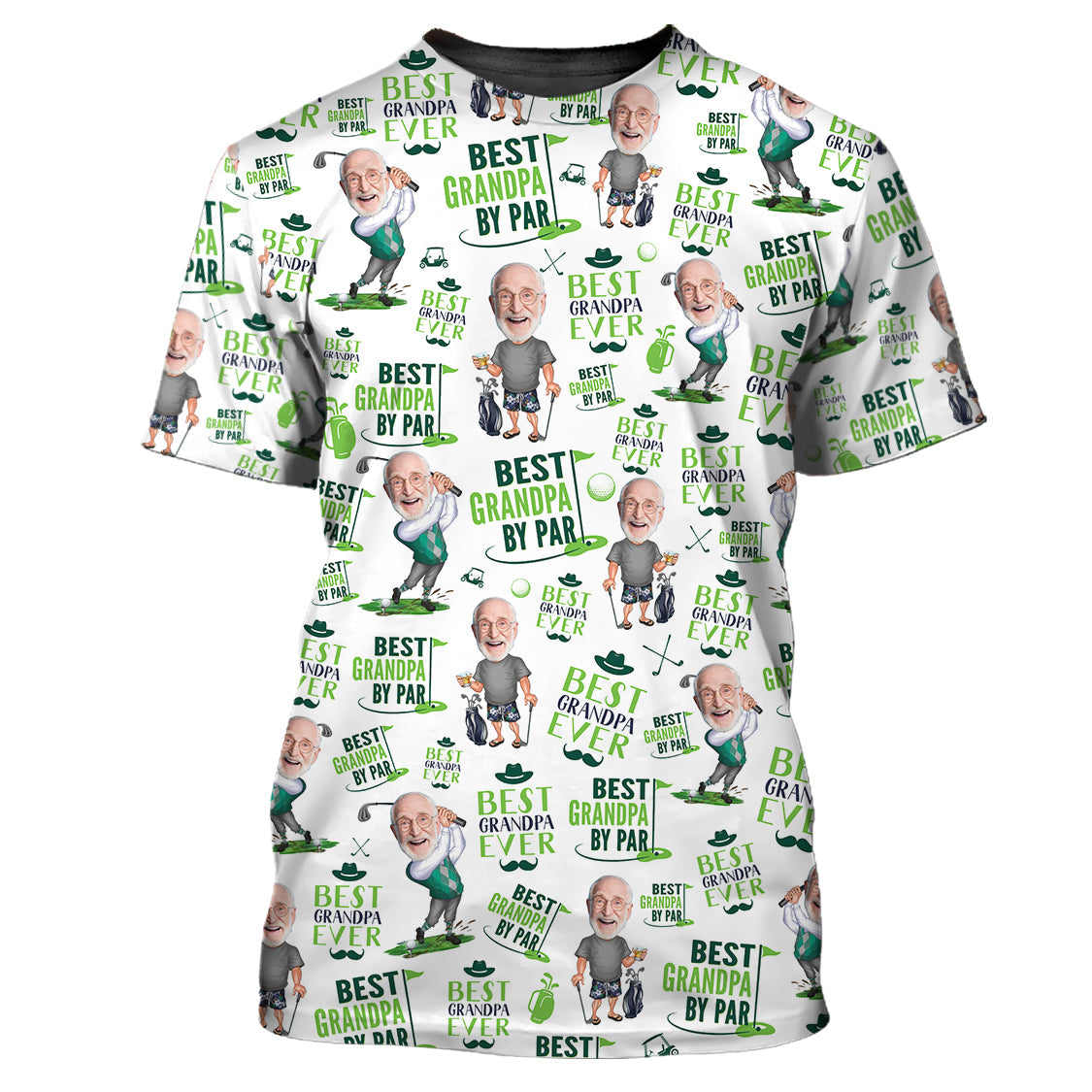 Best Grandpa by Par Golf Shirt, Custom Golf Shirt With Faces, Funny Father’s Day Golf Gift, Grandpa Golf Tee