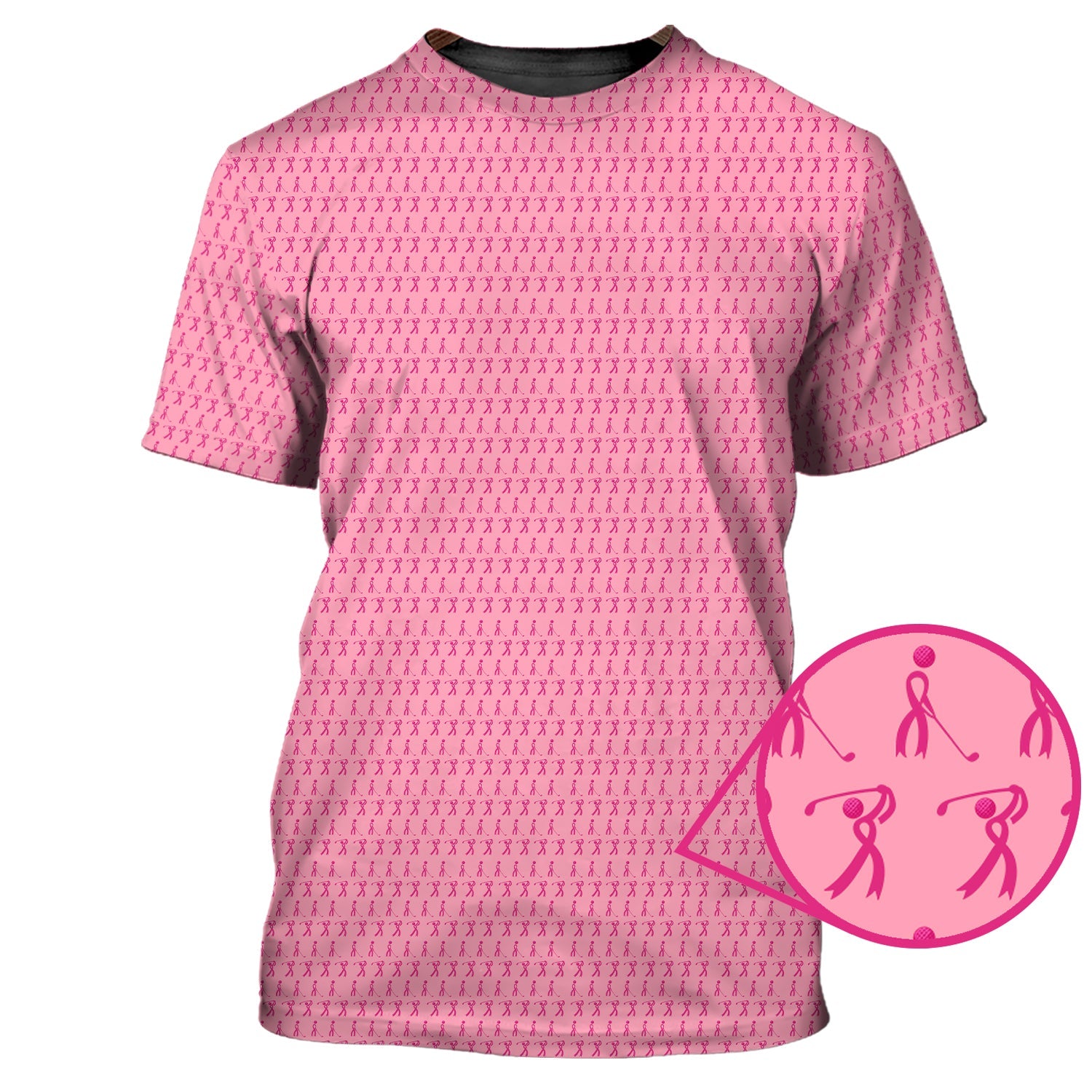 Pattern Golf Shirt, Breast Cancer Golf Shirt For Golfer, Crazy Golf Shirt For Men