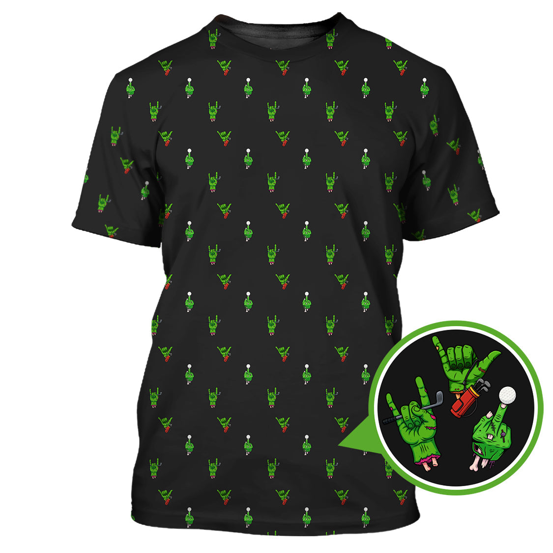 Halloween Golf Shirt, Horror Pattern Golf Shirt, Crazy Golf Shirt For Men