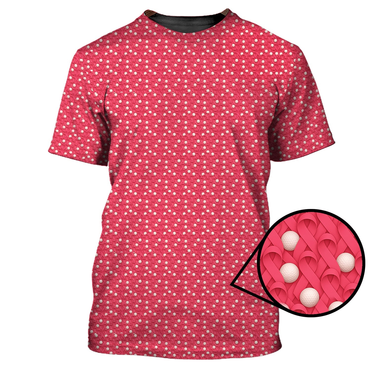 Pink Golf Shirt, Breast Cancer Golf Shirt For Golfer, Pattern Golf Shirt