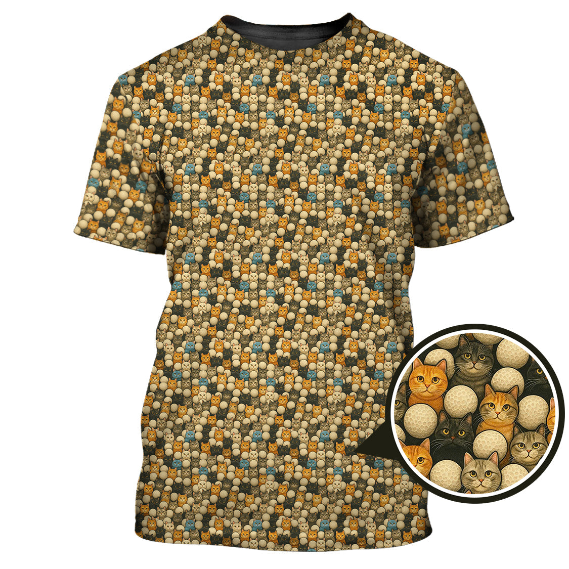 Funny Cat Golf Shirt For Golfer - Cat Pattern Golf Shirt - Golf Gift For Cat Lovers