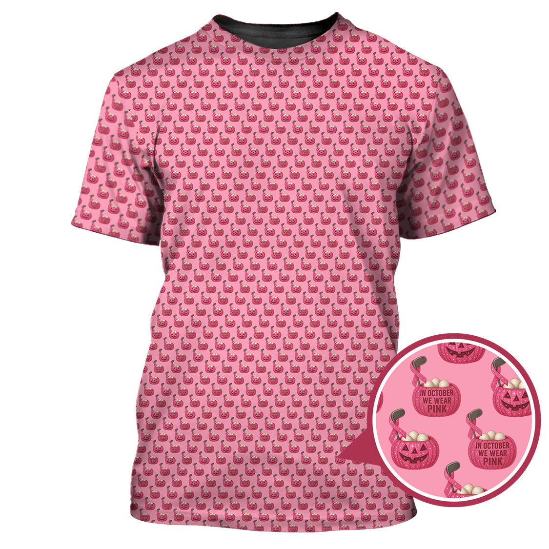 Breast Cancer Golf Shirt For Golfer, In October We Wear Pink Shirt, Pattern Golf Shirt For Golf Players