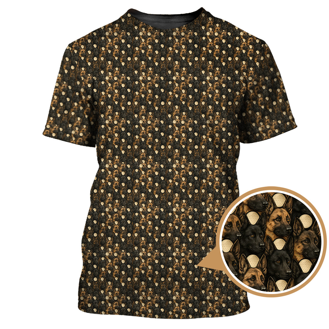 Dog Pattern Golf Shirt For Men, German Shepherd Golf Shirt, Crazy Golf Shirts For Golfer