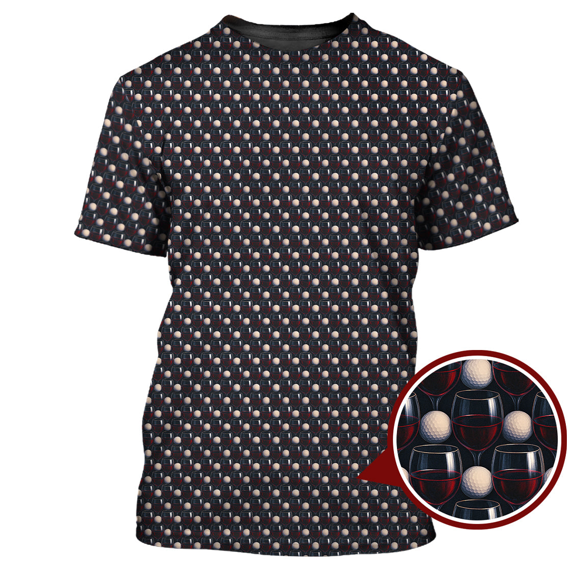 Golf Wine Polos For Golfers, Pattern Golf Shirt, Crazy Golf Shirt For Men